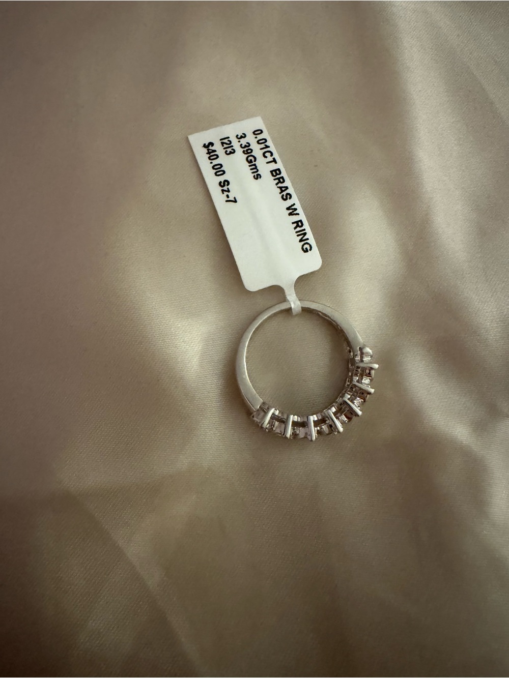 NWT CZ Baguette & Round Statement Ring Size 7 Silver Tone